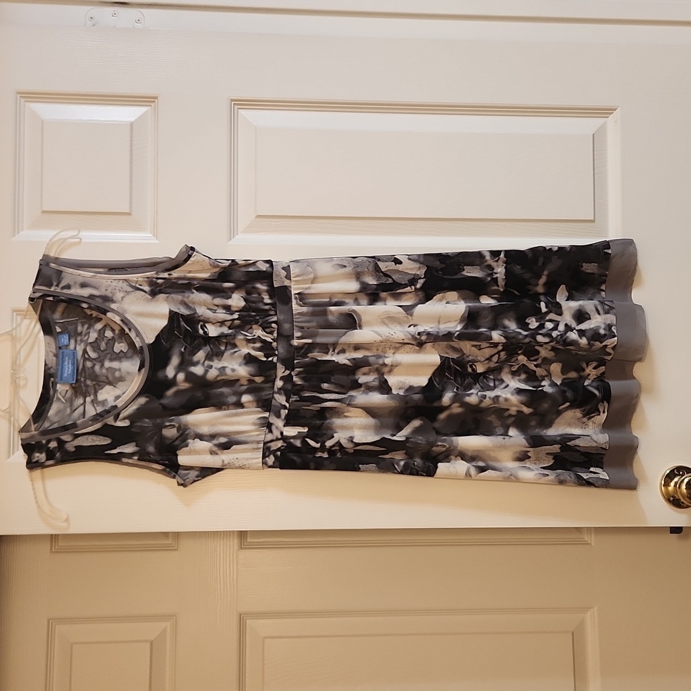 Simply Vera Vera Wang Sleeveless Black White Gray Artwear Dress Size XS